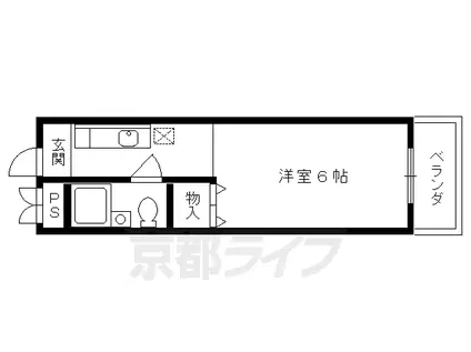 ハイム横山(1K/4階)の間取り写真