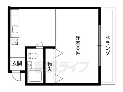 ハイム横山(1K/2階)の間取り写真