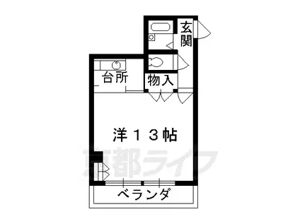 京都市東西線 東山駅(京都) 徒歩4分 5階建 築38年(1K/2階)の間取り写真