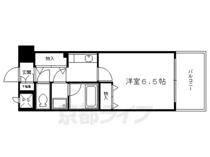 阪急電鉄京都線 大宮駅(京都) 徒歩5分 11階建 築34年(1K/2階)の間取り写真