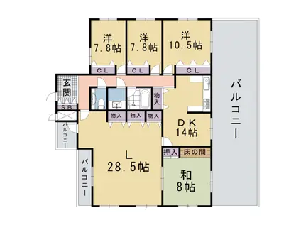 京都市烏丸線 今出川駅 徒歩12分 3階建 築36年(4LDK/3階)の間取り写真
