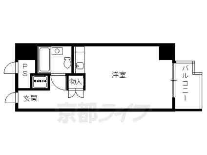 阪急電鉄京都線 大宮駅(京都) 徒歩1分 11階建 築44年(ワンルーム/7階)の間取り写真