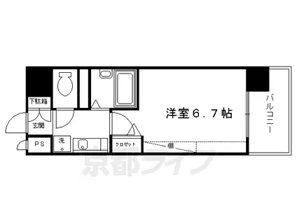 DELEAD烏丸西(1K/3階)の間取り写真
