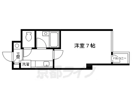 京都市烏丸線 烏丸御池駅 徒歩5分 13階建 築28年(1K/2階)の間取り写真
