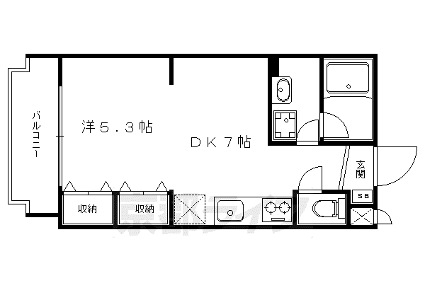 ルシェル三条大橋(1DK/3階)の間取り写真