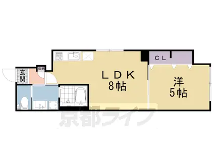 京都市東西線 東山駅(京都) 徒歩5分 6階建 築28年(1LDK/4階)の間取り写真