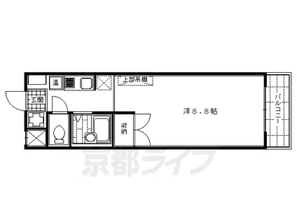 京都市烏丸線 四条駅(京都市営) 徒歩3分 7階建 築30年(1K/2階)の間取り写真