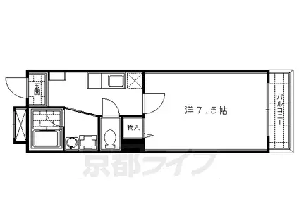 コート御所南(1K/1階)の間取り写真