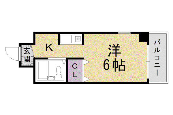 京阪電気鉄道京阪線 清水五条駅 徒歩5分 11階建 築28年(1K/7階)の間取り写真