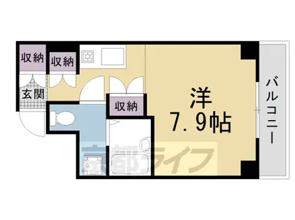 阪急電鉄京都線 西京極駅 徒歩13分 7階建 築29年(1K/3階)の間取り写真