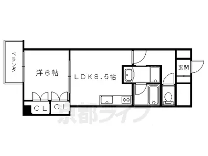 メゾントアン(1LDK/5階)の間取り写真