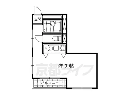 阪急電鉄京都線 大宮駅(京都) 徒歩2分 11階建 築26年(ワンルーム/6階)の間取り写真