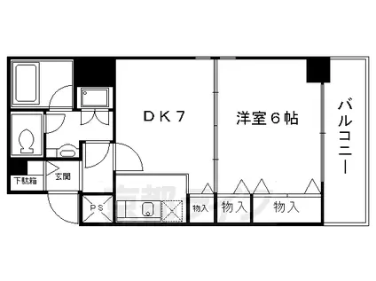 京都市烏丸線 五条駅(京都市営) 徒歩6分 10階建 築38年(1DK/10階)の間取り写真