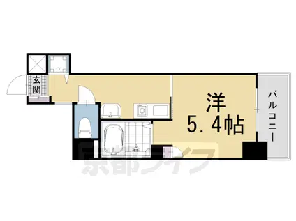 京都市烏丸線 五条駅(京都市営) 徒歩6分 10階建 築38年(1K/3階)の間取り写真