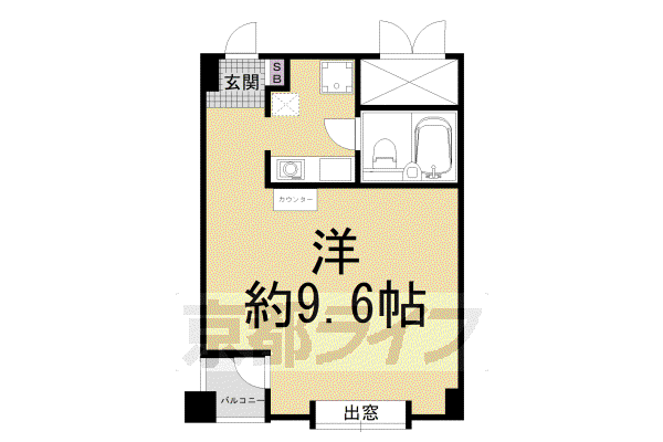 阪急電鉄京都線 大宮駅(京都) 徒歩5分 11階建 築31年(1K/11階)の間取り写真