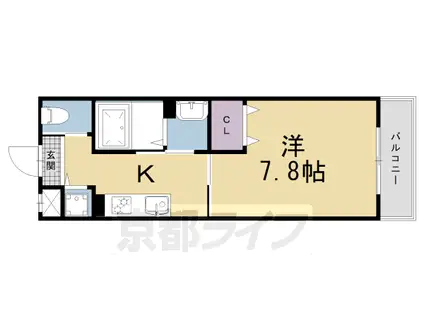 京阪電気鉄道京阪線 三条駅(京都) 徒歩10分 4階建 築24年(1K/2階)の間取り写真