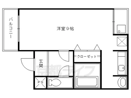 京阪電気鉄道京阪線 祇園四条駅 徒歩7分 5階建 築29年(1K/3階)の間取り写真