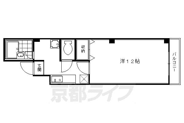 京阪電気鉄道京阪線 三条駅(京都) 徒歩5分 5階建 築31年(1K/2階)の間取り写真