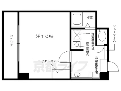 阪急電鉄京都線 大宮駅(京都) 徒歩7分 3階建 築22年(1K/3階)の間取り写真