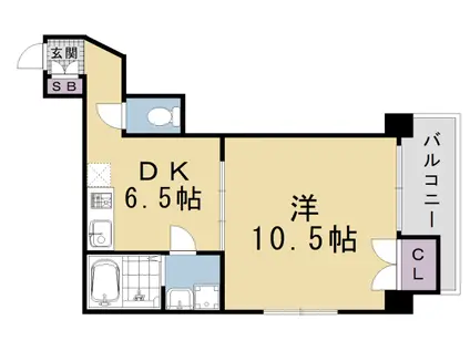 京阪電気鉄道京阪線 清水五条駅 徒歩3分 14階建 築22年(1DK/6階)の間取り写真