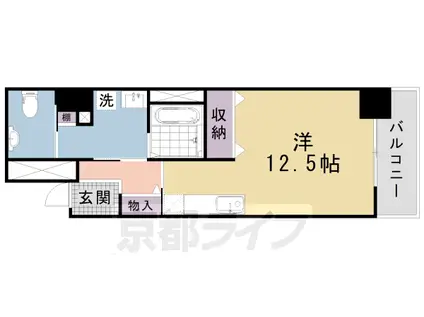 アクティ綾小路(ワンルーム/3階)の間取り写真