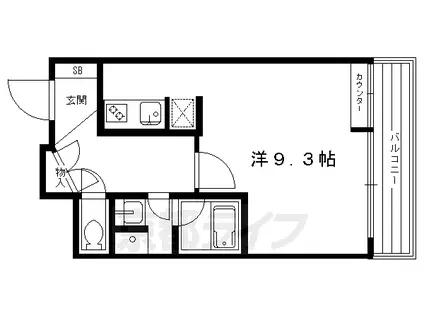 アーバネックス北大路(1K/4階)の間取り写真