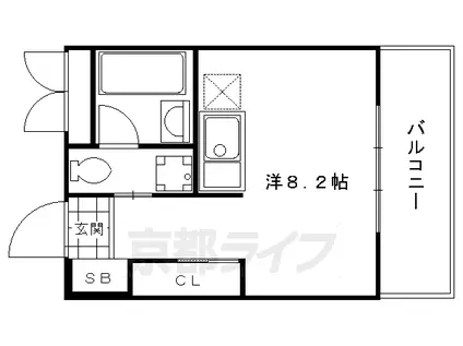 SUMAU(1K/3階)の間取り写真