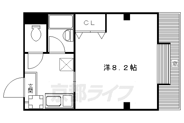 京阪電気鉄道京阪線 祇園四条駅 徒歩5分 3階建 築22年(1K/2階)の間取り写真
