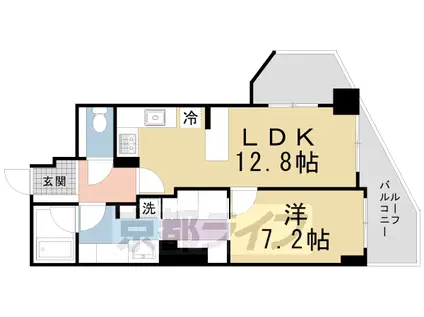 DELEAD北大路駅前(1LDK/2階)の間取り写真