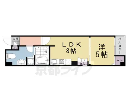 MORE 河原町(1LDK/3階)の間取り写真