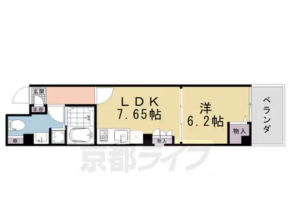 MORE 河原町(1LDK/1階)の間取り写真