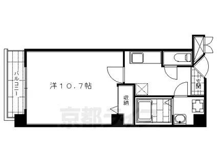 ビレイユ眞英富小路高辻(1K/5階)の間取り写真