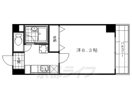 京都市烏丸線 四条駅(京都市営) 徒歩5分 16階建 築20年(1K/12階)の間取り写真