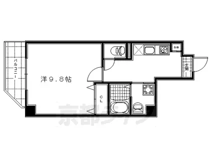 アウスレーゼ下鴨(1K/2階)の間取り写真