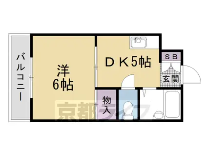 阪急電鉄京都線 大宮駅(京都) 徒歩8分 6階建 築42年(1DK/3階)の間取り写真