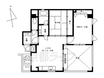 オーキッド山下(2LDK/7階)の間取り写真