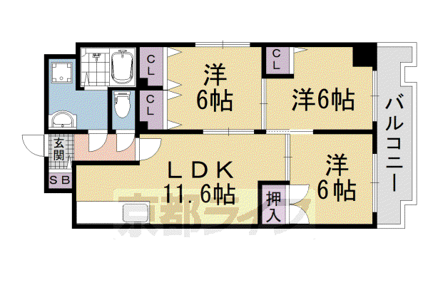 ミルウィンドウ(3LDK/2階)の間取り写真