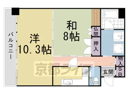 阪急電鉄京都線 大宮駅(京都) 徒歩5分 3階建 築25年(1LDK/3階)の間取り写真