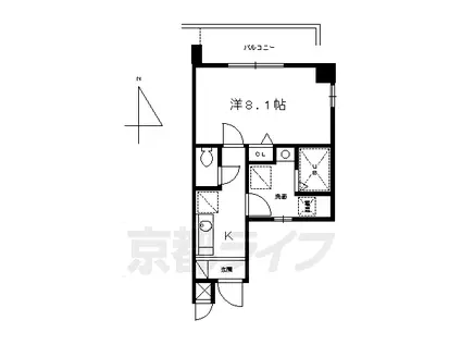 京阪電気鉄道京阪線 三条駅(京都) 徒歩4分 7階建 築20年(1K/2階)の間取り写真