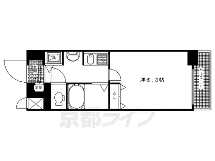 プレサンス京都四条堀川(1K/11階)の間取り写真