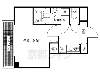 E.ZE.御所南Ⅱ(1K/4階)の間取り写真