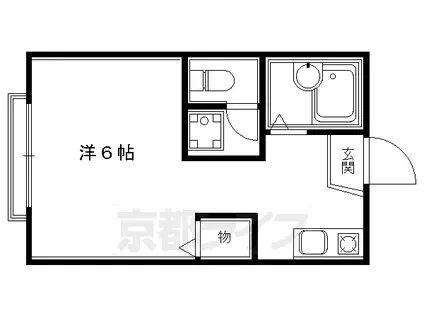 シャインハイツ三条(1K/2階)の間取り写真
