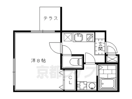 ラトゥール綾小路(1K/1階)の間取り写真