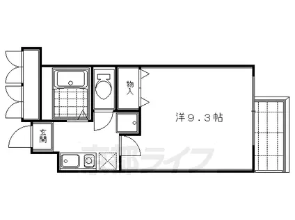 京都市烏丸線 烏丸御池駅 徒歩4分 10階建 築23年(1K/10階)の間取り写真