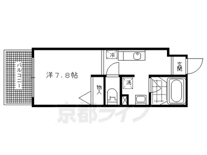 リテラ竹屋町(1K/2階)の間取り写真