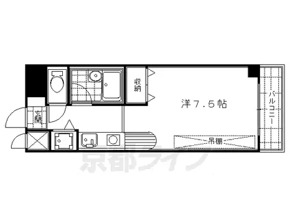 京都市烏丸線 丸太町駅(京都市営) 徒歩10分 7階建 築35年(ワンルーム/4階)の間取り写真