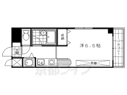 京都市烏丸線 丸太町駅(京都市営) 徒歩10分 7階建 築35年(ワンルーム/4階)の間取り写真
