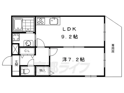 京阪電気鉄道鴨東線 神宮丸太町駅 徒歩4分 5階建 築25年(1LDK/1階)の間取り写真
