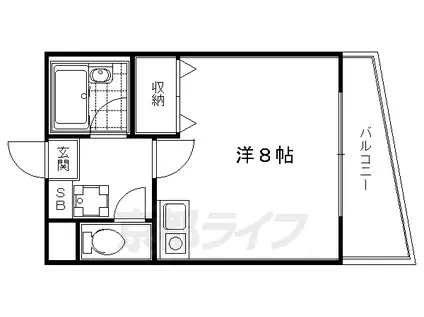 京阪電気鉄道鴨東線 神宮丸太町駅 徒歩5分 4階建 築32年(1K/2階)の間取り写真