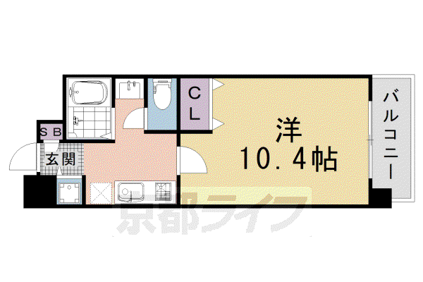 京阪電気鉄道京阪線 清水五条駅 徒歩4分 12階建 築20年(1K/3階)の間取り写真